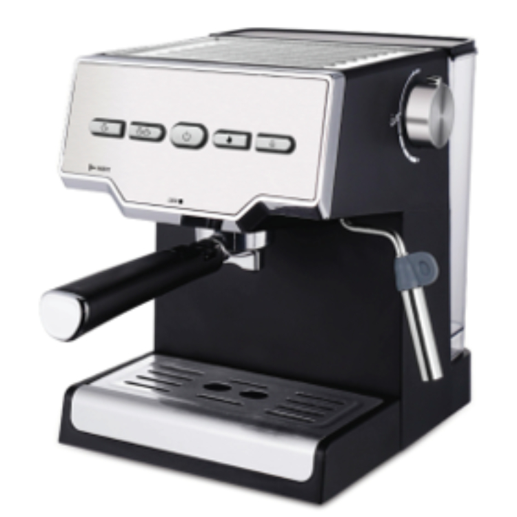 Italian coffee maker MT-CM13B black & white, with milk frother cup warmer