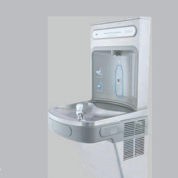 Outdoor drinking water fountain wall mounting