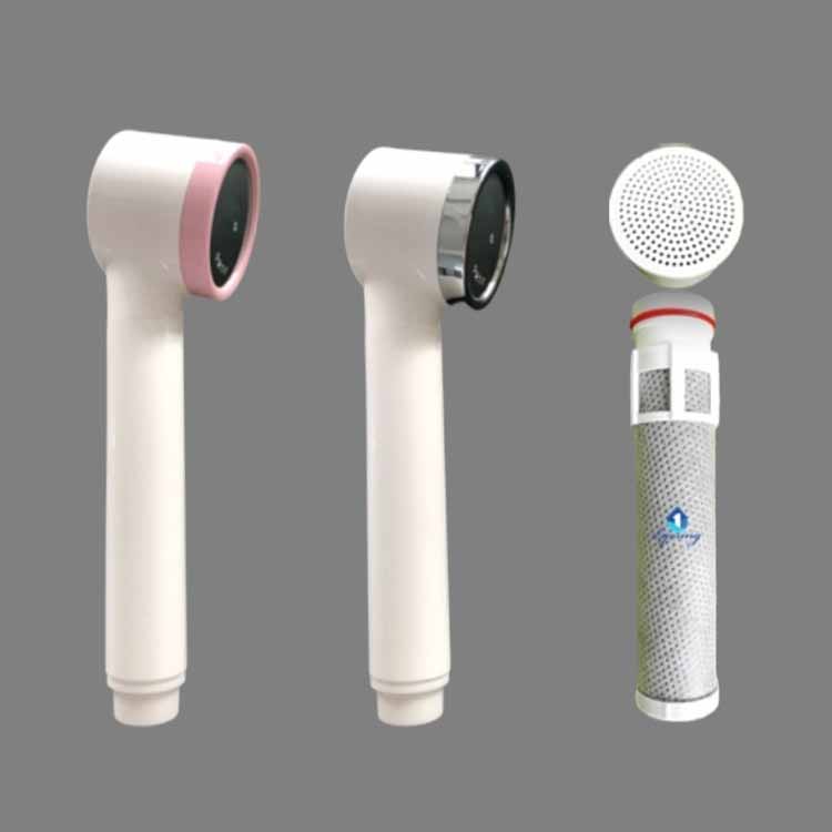 Shower head with filter MT-SF05 white with silver pink rim