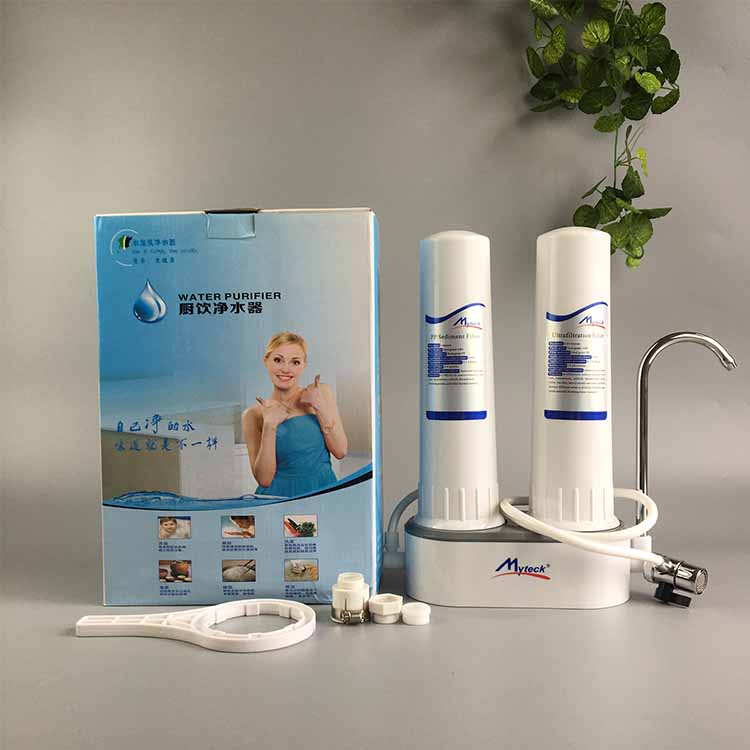 Twin Star 2-Stage table top faucet mounted water filter MTWP-CT002