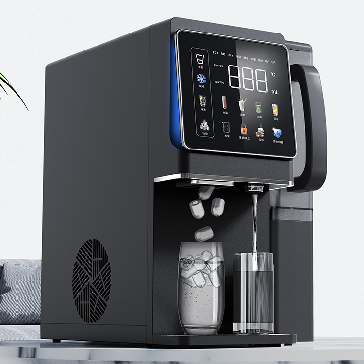 Tabletop 4-stage RO water purifier dispenser with 6 temperatures ice maker MTWP-T079